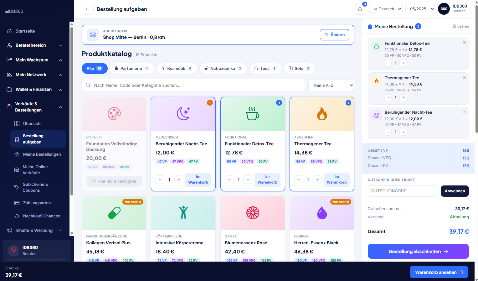 Checkout und POS in IDBCONNECT