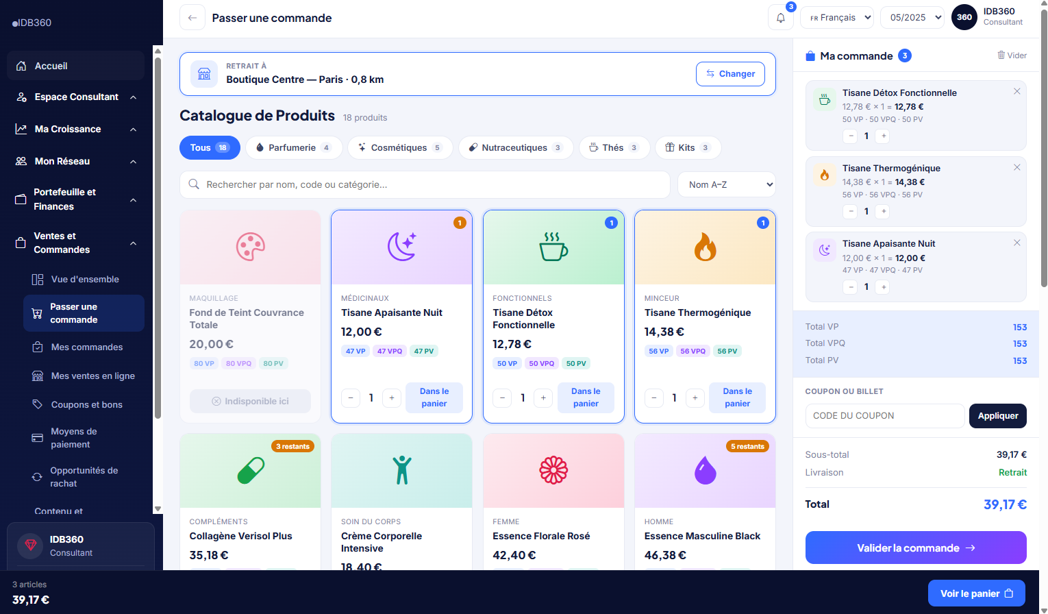 Checkout sur IDBCONNECT